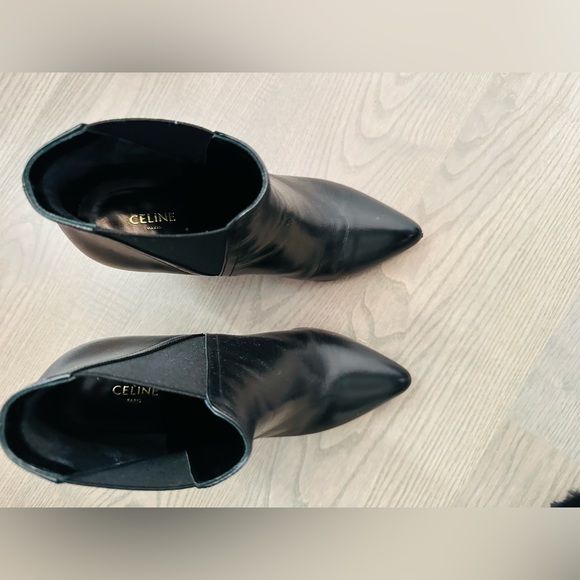 Authentic Celine leather booties. Black size 7. True to size - Picture 1 of 9